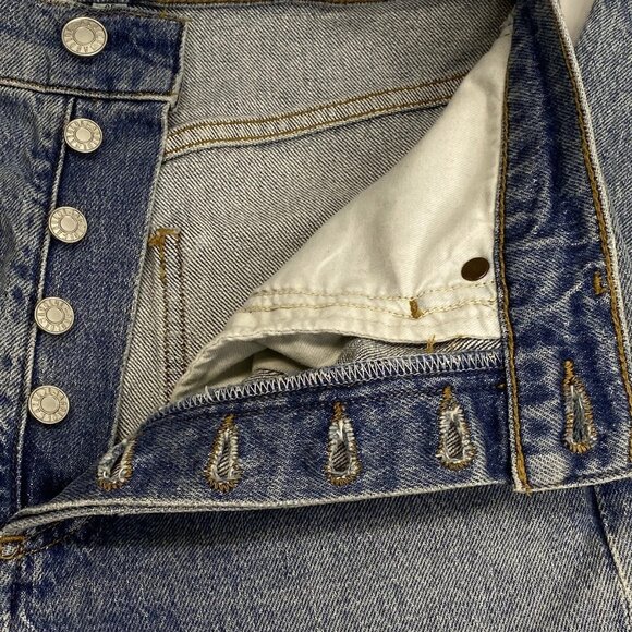 NEW AGOLDE Riley Long High Rise Straight Jeans • Size 25 • Quiver Distressed - Picture 9 of 11